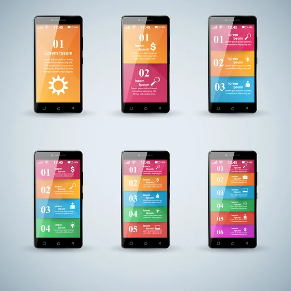 Infografica 3D. Icona dello smartphone . — Vettoriale Stock