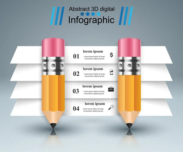 Business Infographics. Icono de lápiz . — Vector de stock