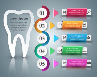 İş Infographics. Diş simgesi.