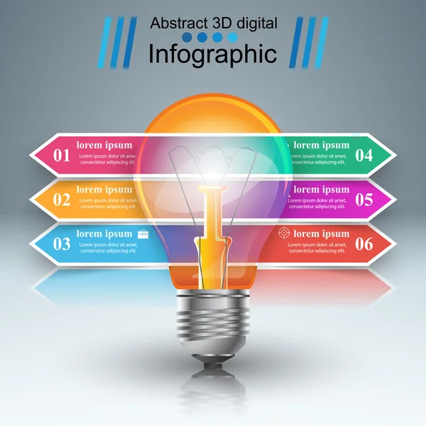 Infografik-Design. Glühbirne, Glühbirne. — Stockvektor