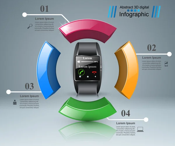 3D Infographic. Smartwatch simgesi.