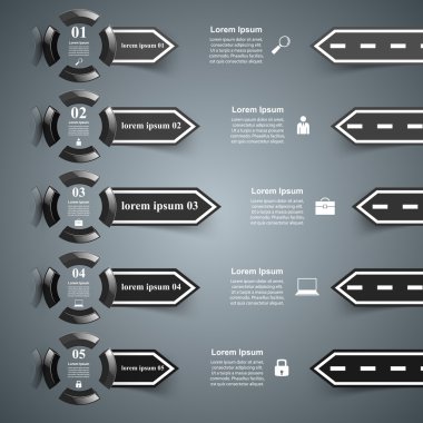 Yol Infographic tasarım şablonu ve pazarlama simgeler.