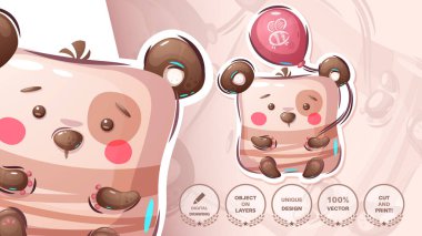 Hava balonlu ayı - komik çıkartma