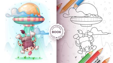 UFO inek boyama sayfasını kaçırdı.