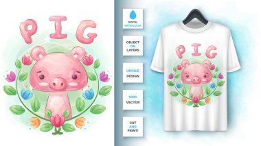 Çiçek posteri ve pazarlamadaki kedi..