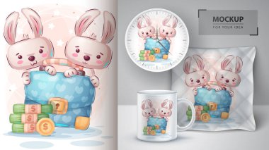 Diplomat posteri ve ticareti olan bir tavşan