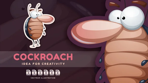 Cartoon character animal insect cockroach - crazy sticker