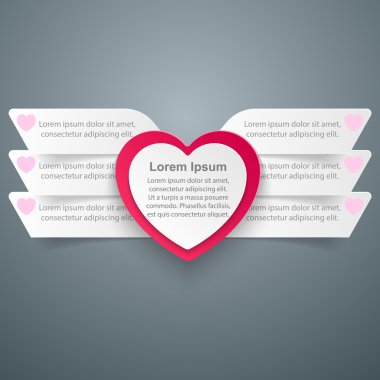 3D Dijital illüstrasyon Infographic soyut. Kalp simgesi.