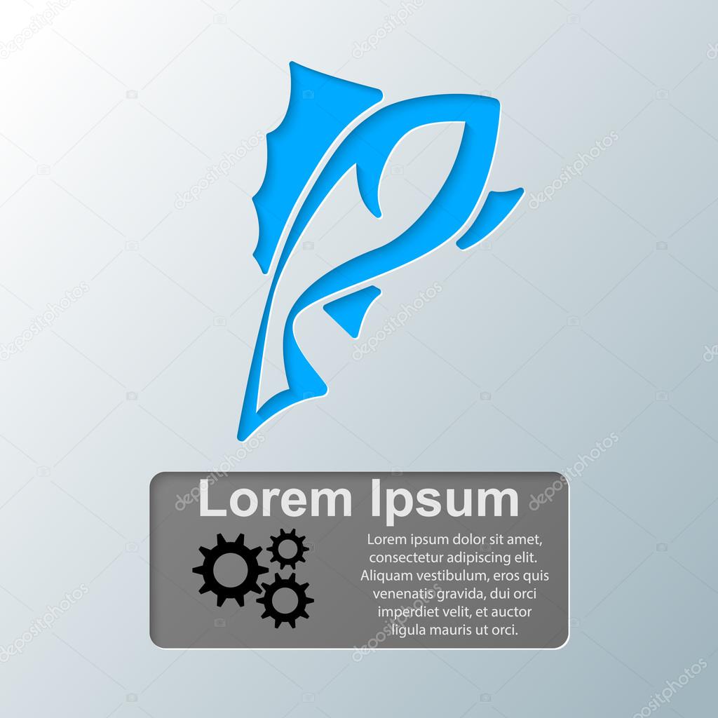 Fish icon. Abstract 3D digital illustration Infographic