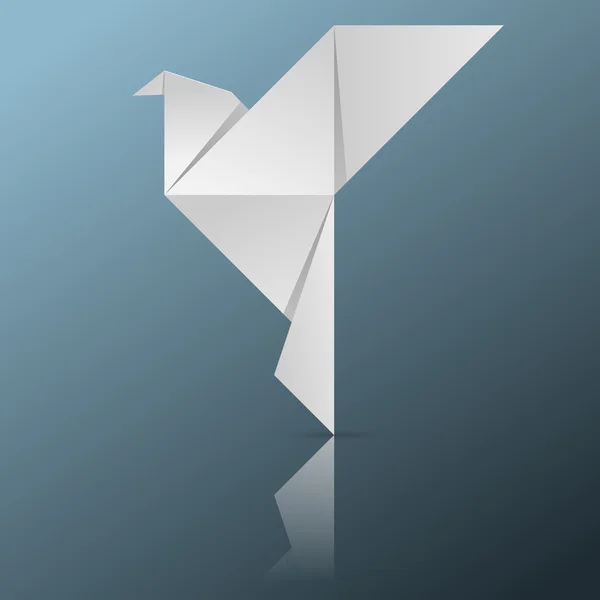 Origami gołąb. Ikona ptak. — Wektor stockowy