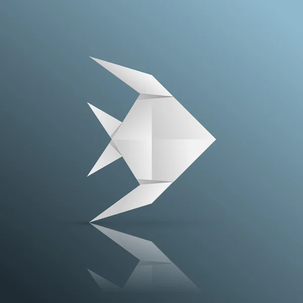 Origami ψάρια. Ψάρια εικονίδιο. — Διανυσματικό Αρχείο