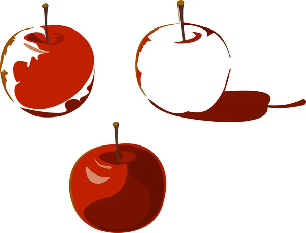 Elma, elma, kırmızı, — Stok Vektör