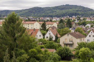 Şehir manzarası. Balkondan görüntülemek.