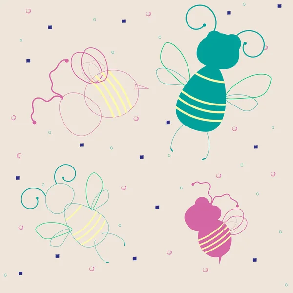 Insectos Patrón Bichos Colores Dibujos Animados Ilustración Para Ropa Cama — Vector de stock