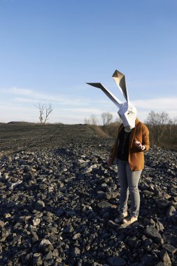 Paskalya tavşanı geometrik maskesi.