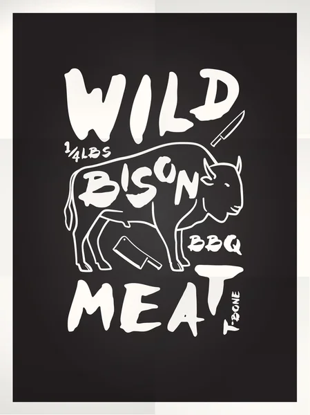 Wild bison meat — Stock Vector