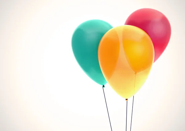 Tre färg ballonger — Stockfoto
