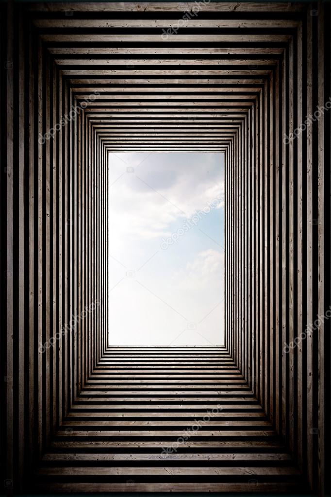 Tunnel endeing sky view