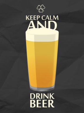 Keep calm and drink beer clipart