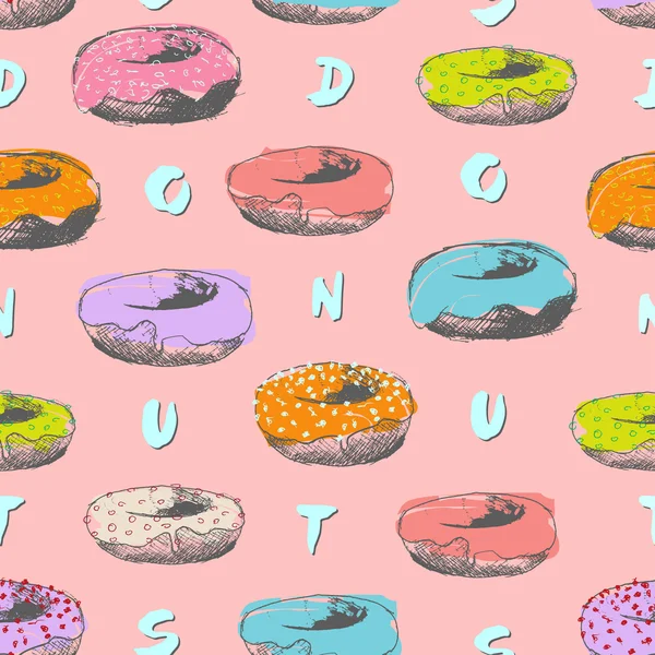 Donuts même motif rose — Image vectorielle