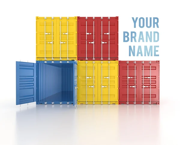 Your name colour stacked shipping containers — Stock Photo, Image