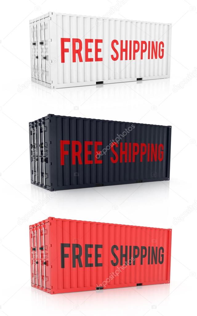 Free shipping red black white metal container