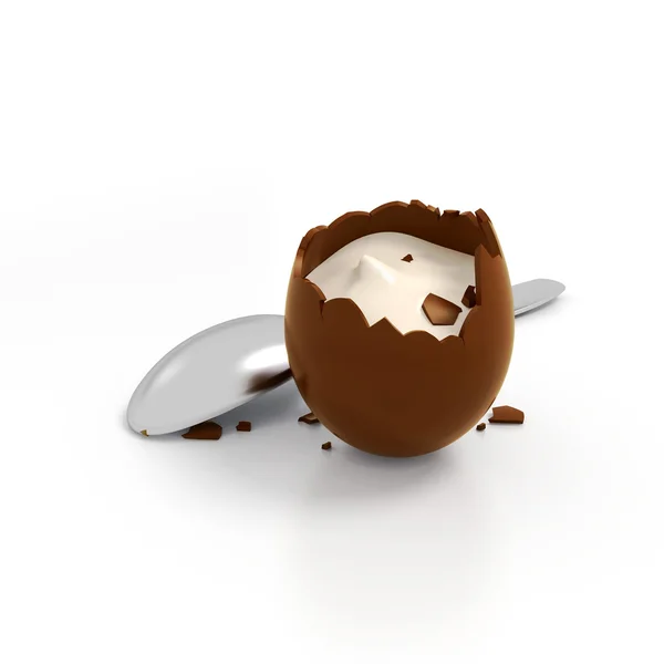 Pasen chocolade ei cream opvulling — Stockfoto