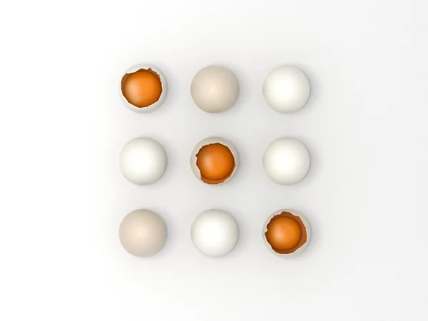 Easter eggs game - Noughts and Crosses — 스톡 사진