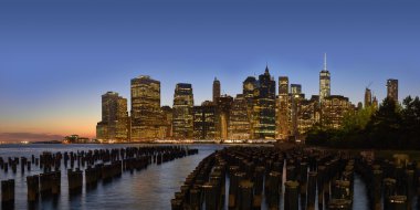 Manhattan panorama alacakaranlıkta