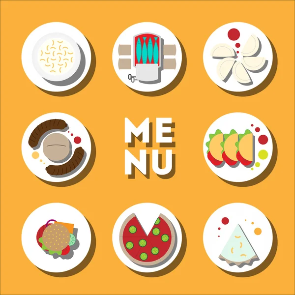 Menú, icono plano moderno — Vector de stock