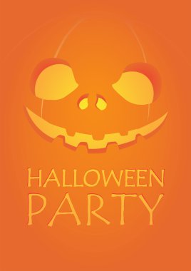 Cadılar Bayramı partisi yüz turuncu arka plan oyulmuş