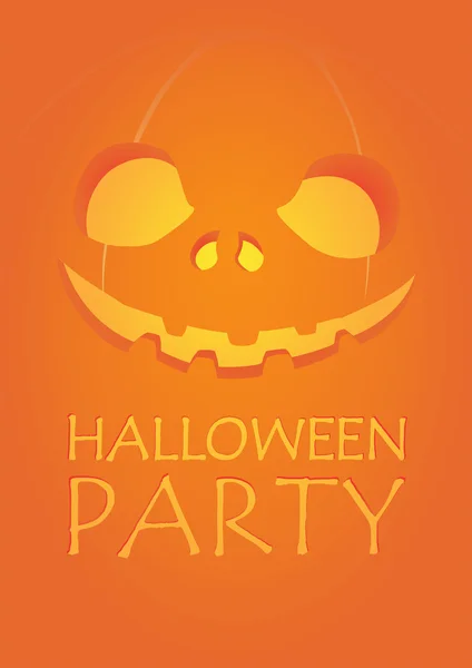 Halloween party carved face orange background — Stock Vector