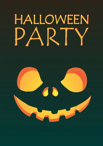 Halloween party carved face — Stock Vector