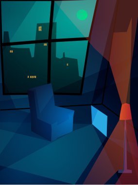 Yalnız düz soyut illüstrasyon