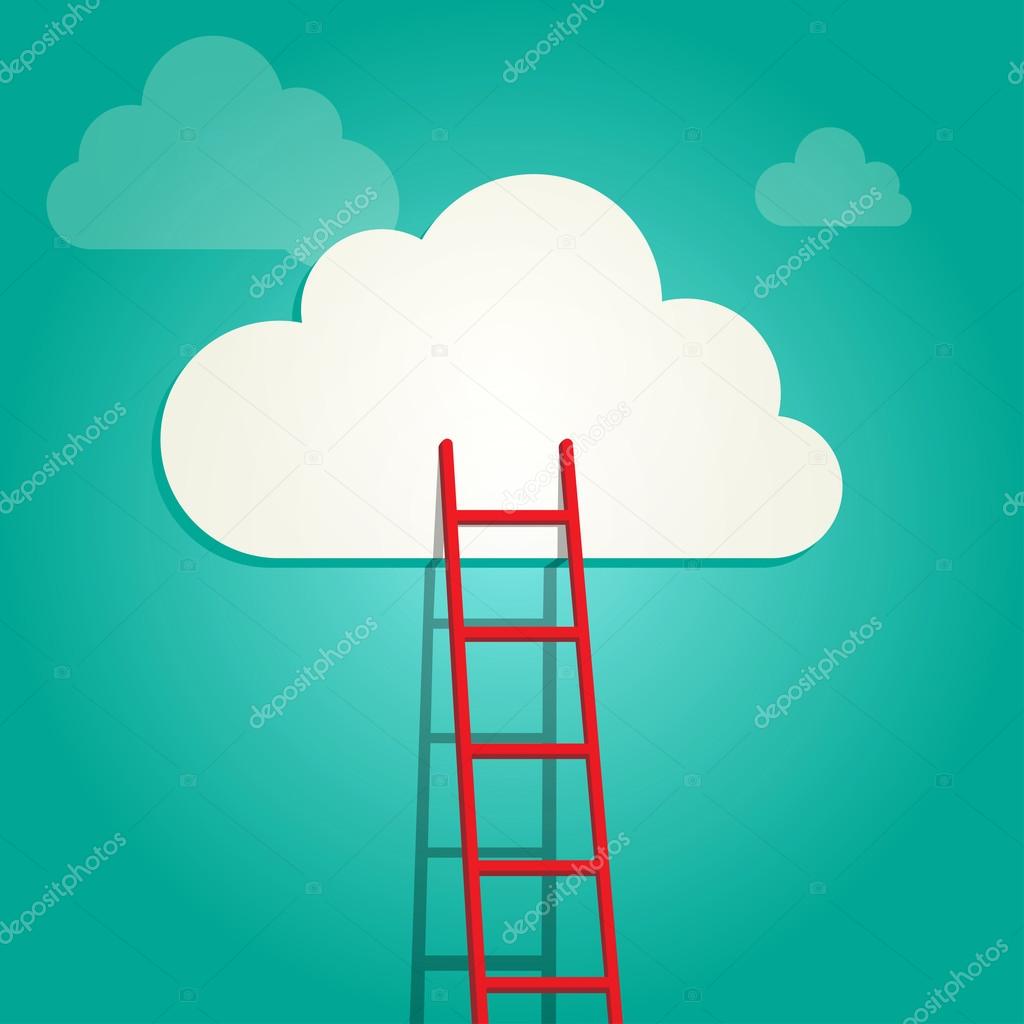 Ladder on the clouds concept set