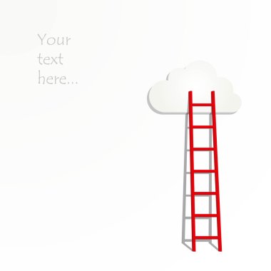 Ladders to the clouds illustration clipart