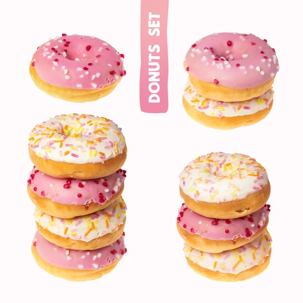 Conjunto de torres de donuts — Foto de Stock