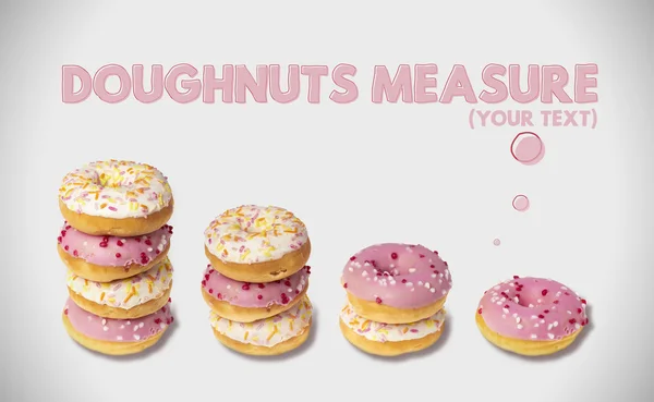 Conjunto de medidas relativas aos donuts — Fotografia de Stock