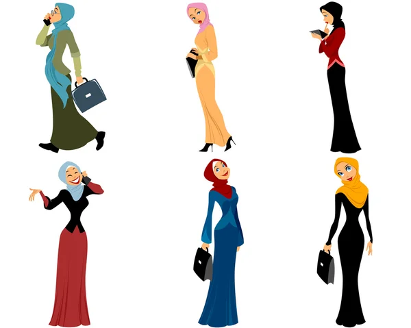 Modern muslim women — Stock Vector