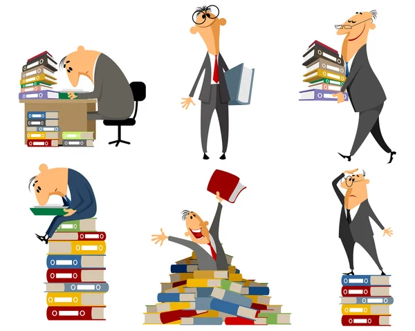 Clerk working with documents — Stock Vector