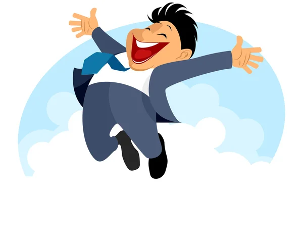 Funny businessman jumping — Stock Vector