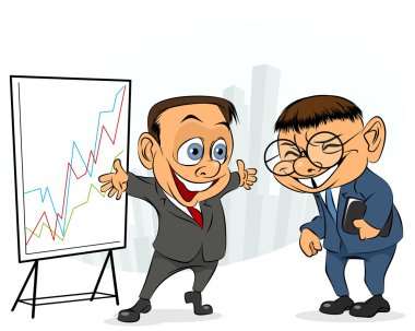 İşadamı ile diğer gülüyor