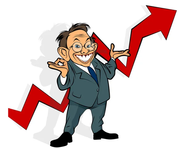 Geschäftsmann zeigt Grafik — Stockvektor