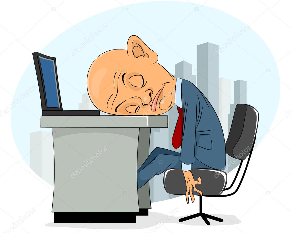 Bald Businessman Asleep Stock Vector C Guingm55 114871282