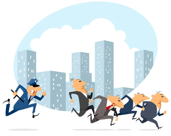 Many businessmen running — Stock Vector