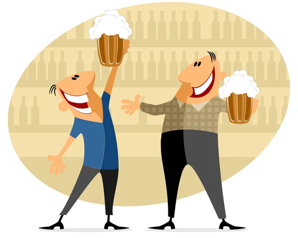 Twee mannen met beer — Stockvector