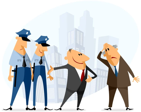 Biznesmenów i policjanta — Wektor stockowy