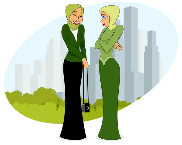 Дві жінки в місті — стоковий вектор