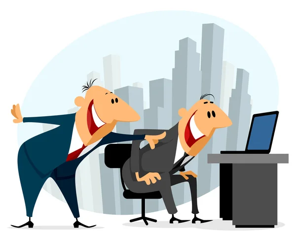 Two businessmen in office — Stock Vector