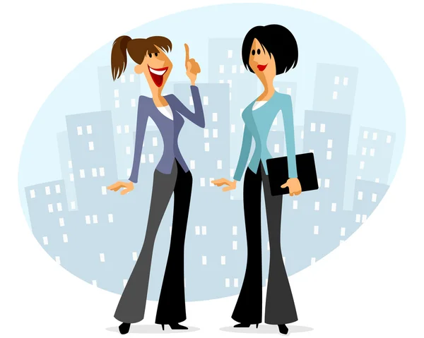 Zwei Geschäftsfrauen sprechen — Stockvektor